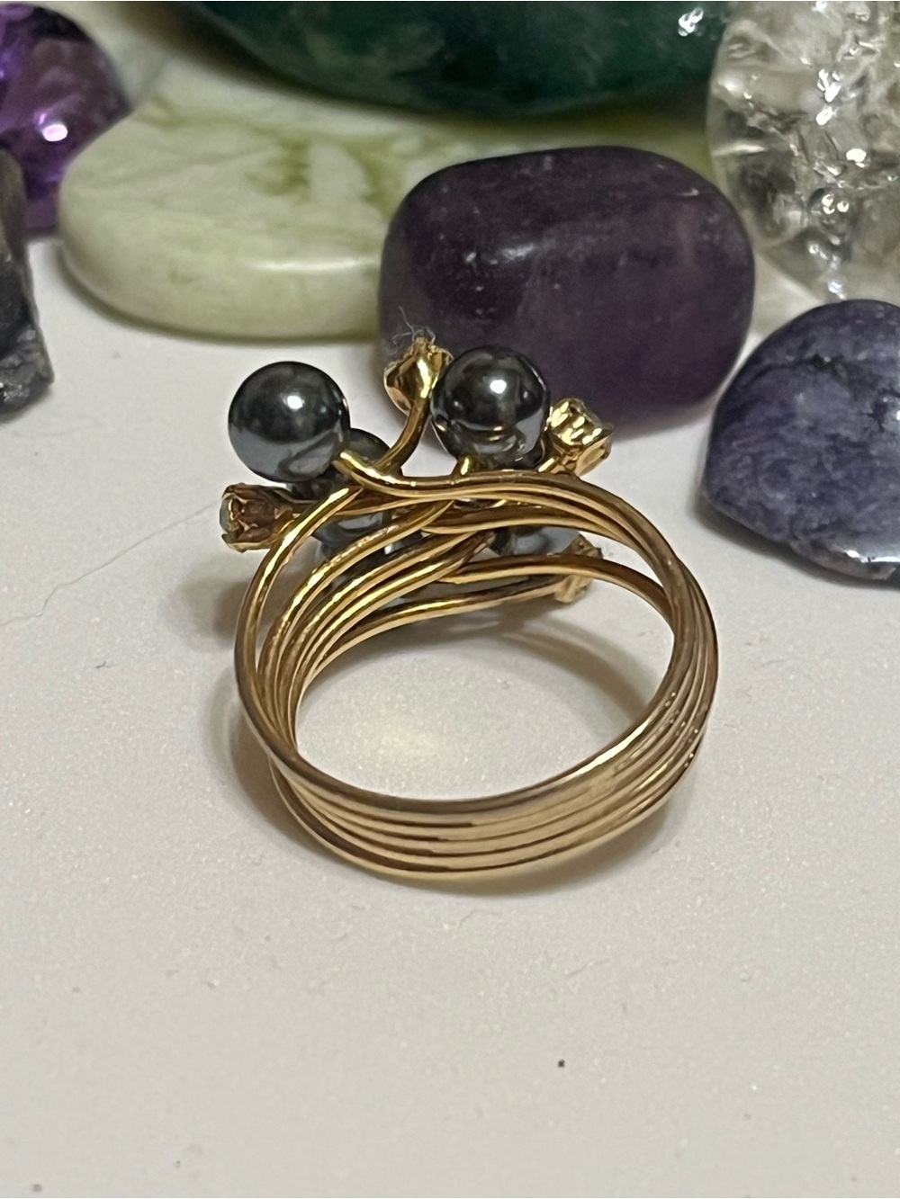 Pearl Rhinestone Ring - Picture 5 of 10